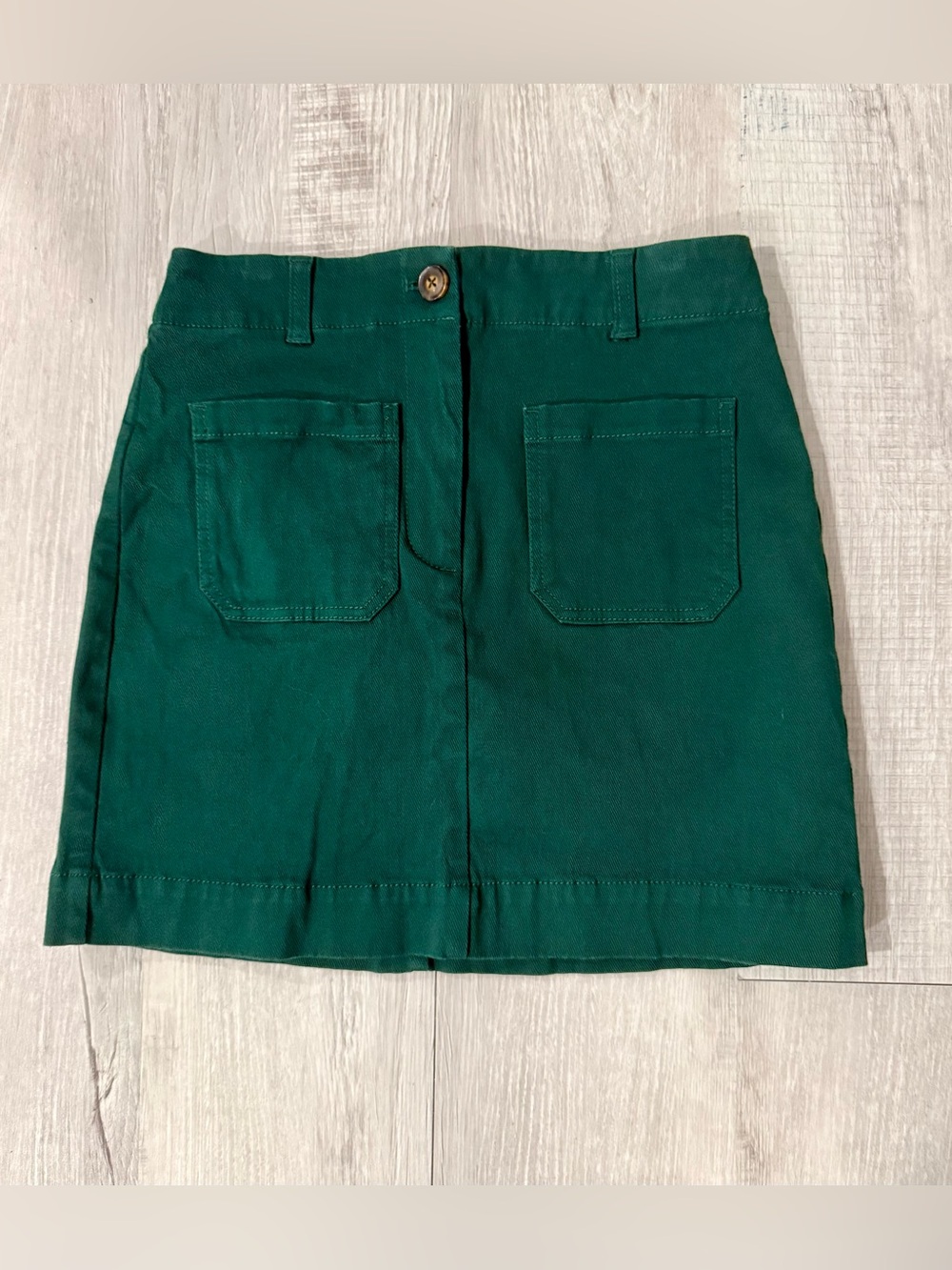 LOFT Emerald Green Cotton Pocket Twill Mini Skirt
